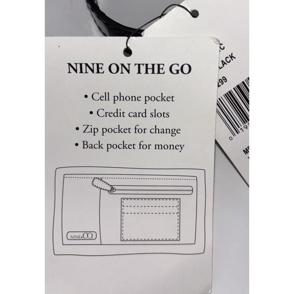 NEW Nine & Co Mr. Smith Shoulder Bag Purse Gray Wool & Black Faux Leather Flower - Picture 5 of 6